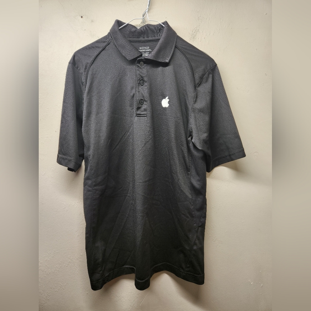 Black Apple Polo Shirt EXTREME PERFORMANCE Vtg Y2k